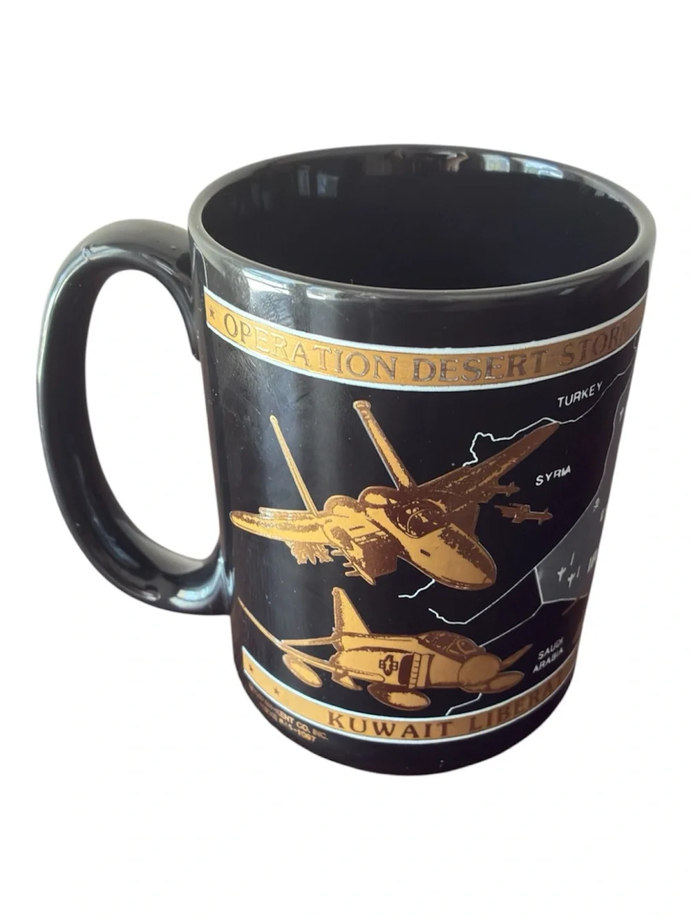 Vintage 1991 Kapan Kent 22k Gold Operation Desert Storm Kuwait Liberated Mug